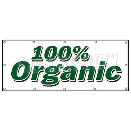 Signmission ORGANIC BANNER SIGN vegetarian vegan gmo produce healthy fruit veg B-120 Organic